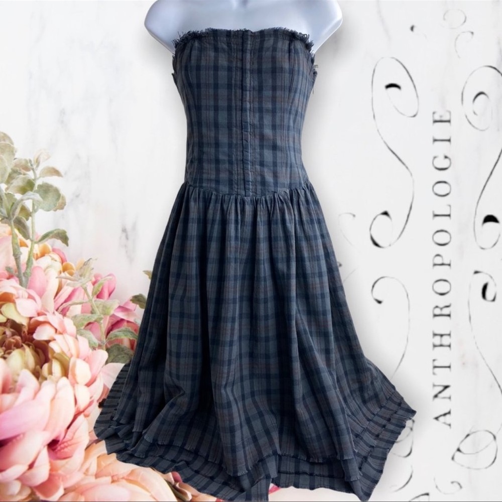 Strapless plaid Corset Style Dress by Maeve, 6